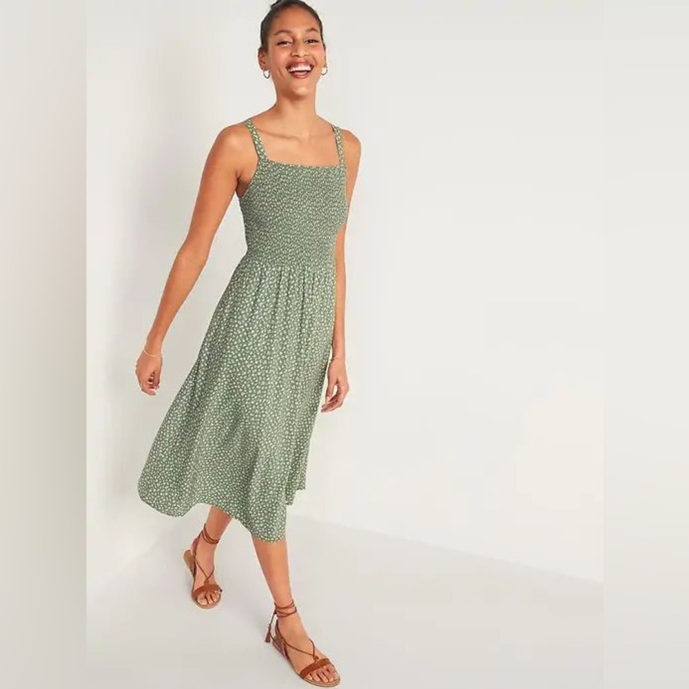 Smocked Fit & Flare Cami Dress